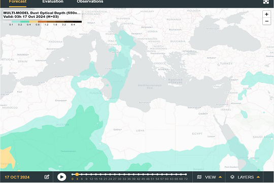 Afflusso polveri sahariane, ieri e oggi concentrazioni elevate di PM10 in Campania