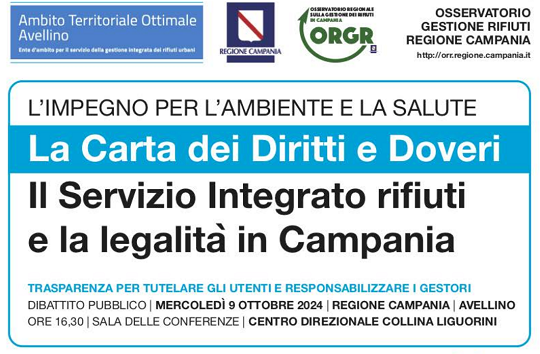 L’ORGR e l’EDA Rifiuti presentano la “Carta dei Diritti e dei Servizi”