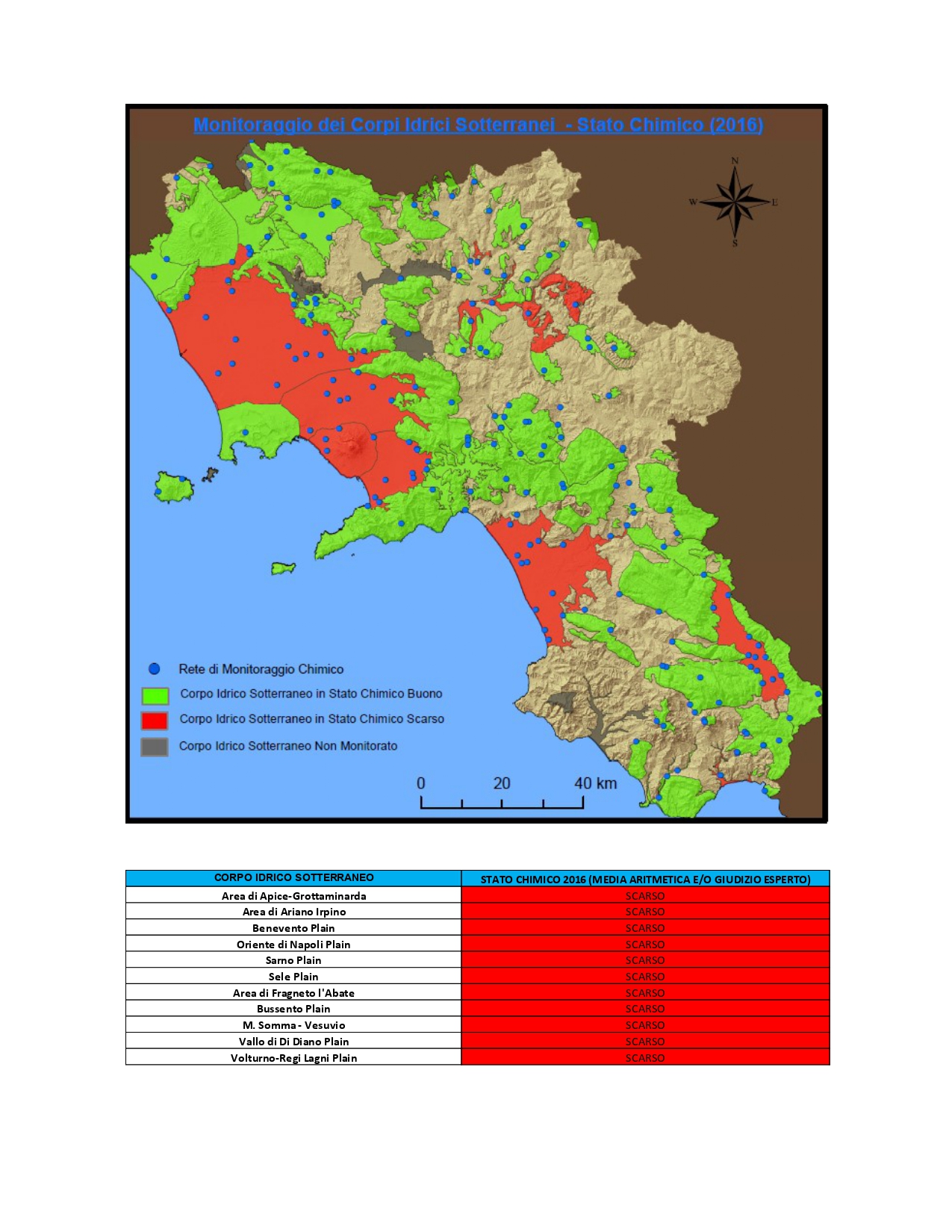 Monitoraggio dei corpi idrici sotterranei 2016