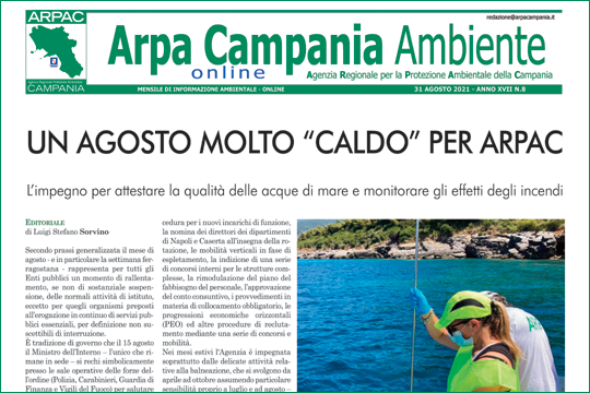 Magazine "Arpa Campania Ambiente", edizione del 31 agosto 2021